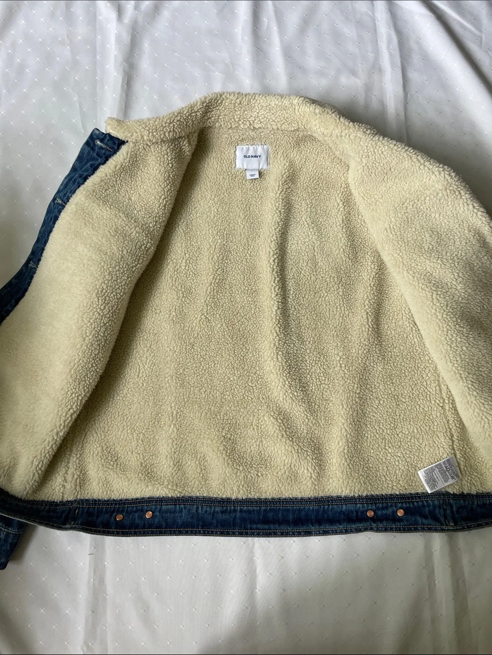 Old Navy Denim Sherpa-Lined Trucker Jacket - Blue